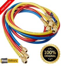 Yellow Jacket 29986 Plus II 1/4" Hose with Compact Ball Valve, 72" (Pack of 3)