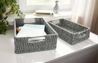 Aufbewahrungskorb Ablagekorb Grau 2Er Set Korbset Ordnungskorb Brotkorb Badkorb