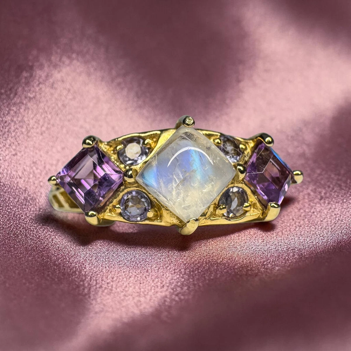 Moonstone Yellow Gold 10k Gemstone Ring Fine Rings for sale | eBay
