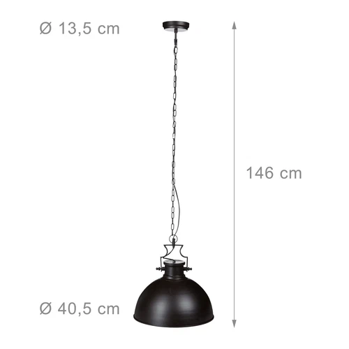 Lampara techo 2.3 Kg 40.5 cm Lámpara colgante industrial Lámpara vintage - Imagen 4 de 9