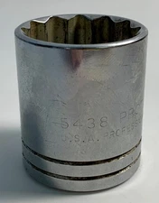 PROTO Professional 5438 USA 1-3/16" Socket 1/2" Drive 12 Point Standard SAE