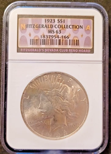 1923 $1 Peace Dollar from the Fitzgerald Collection NGC MS63