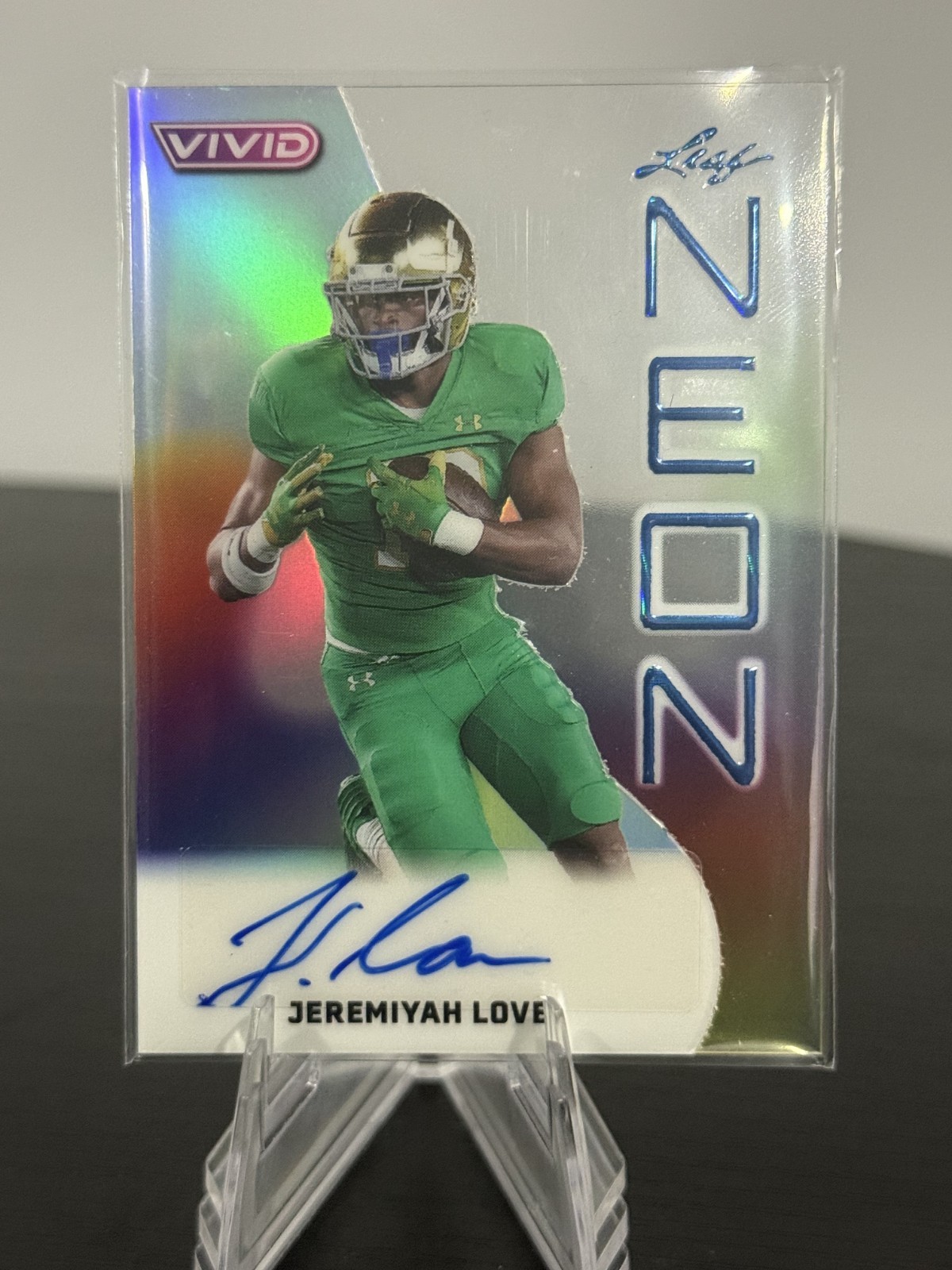 2025 Leaf Vivid Neon AutograpH Jeremiyah Love #NA-JL1  6/6 (AU, RC) LAST PRINT