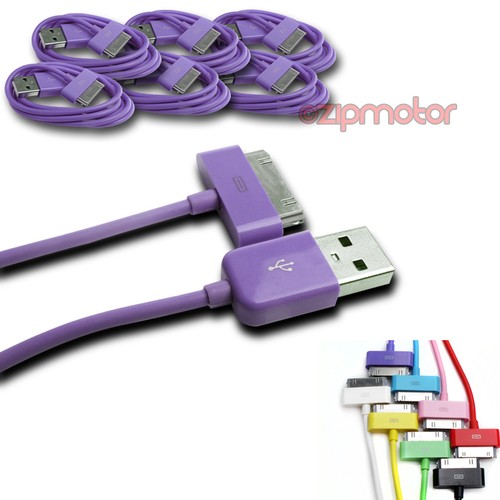 6 USB SYNC DATA POWER CHARGER CABLE DOCK CONNECTOR APPLE IPAD IPHONE IPOD PURPLE - 第 1/1 張圖片