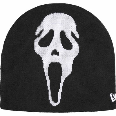 帽子 New Era Ghostface Beanie Supreme SS26 New Era Ghostface Beanie Black Knit One Size Scream