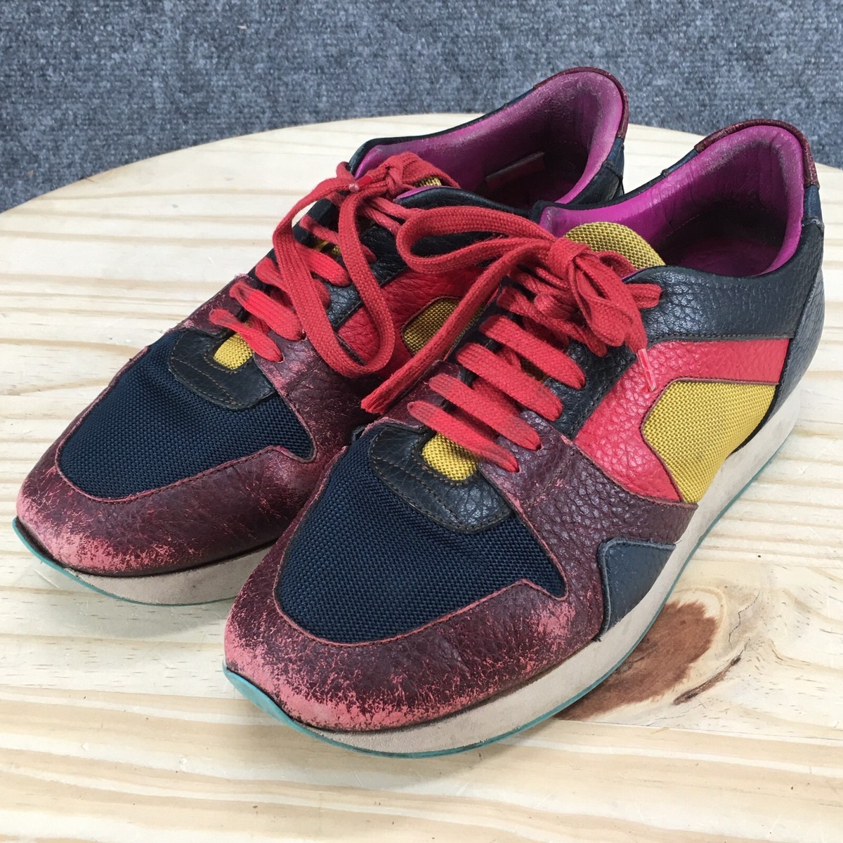 【送料&関税込】Burberry Multicolor Suede And Leather Sneake Burberry Shoes Womens 38 The Field Colorblock Sneaker