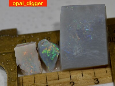 AUSTRALIAN OPAL 3 X RUBS GORGEOUS ''NO BRAINERS'' STUNNING GREENS REDS 41 ct VIDEO