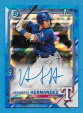 HERIBERTO HERNANDEZ 2021 Bowman Chrome 1st Bowman Sapphire Refractor Auto 