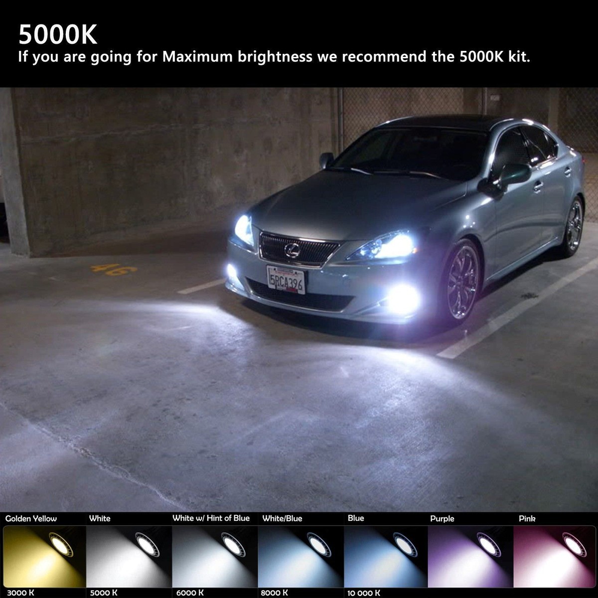 Pair D3S LED Headlight Bulbs HID Xenon High/Low Beam Lights Conversion Kit 8000K