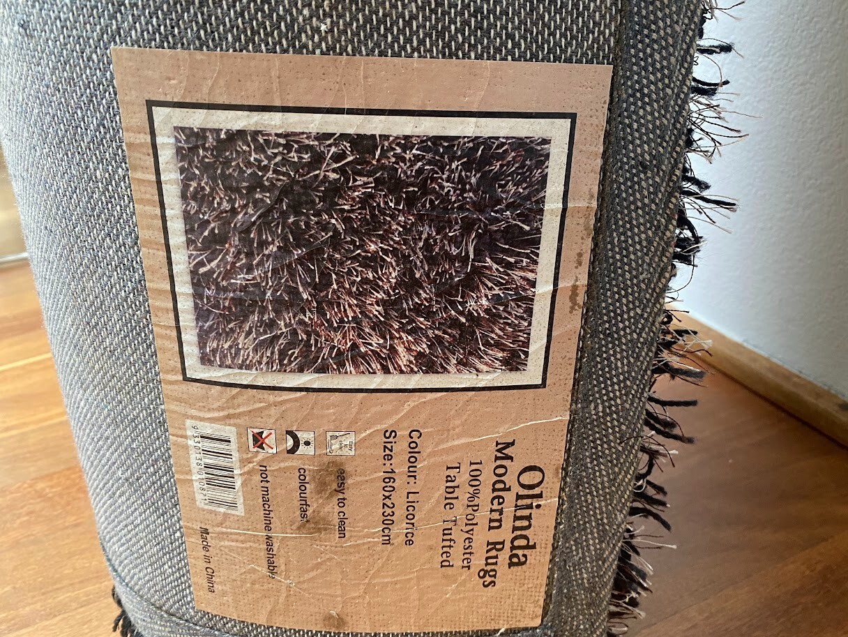 large grey table tufted rug (shag rug), 160cm x 230cm eBay