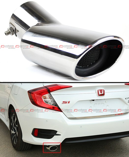 FOR 20162020 HONDA CIVIC STAINLESS STEEL POLISHED MUFFLER EXHAUST TIP FINISHER eBay