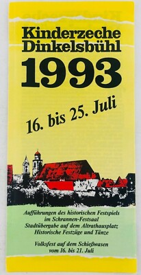 Vtg Dinkelsbuhl Germany Festival Performance Schedule for 1993 in German