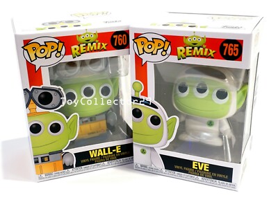 Funko Alien Remix Eve 765 & Wall E Vinyl Figure Disney Pixar INSTOCK 