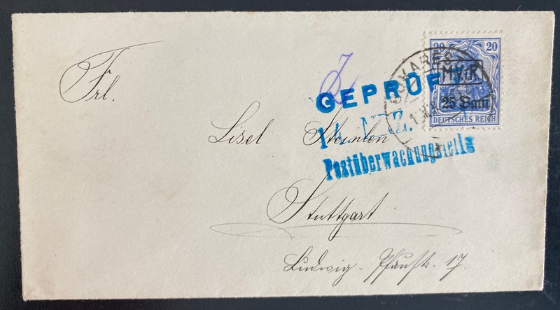 1917 Bucarest German Occupation Of Romania Cover To Stuttgart Germany