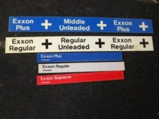 VINTAGE 5 pc EXXON GASOLINE GAS STATION PUMP SIGN PLUS REGULAR SUPREME NOS