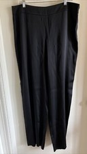 Giorgio Armani Pants Womens 50 Black Pure Silk Wide Leg Trouser NWT Retail 1250