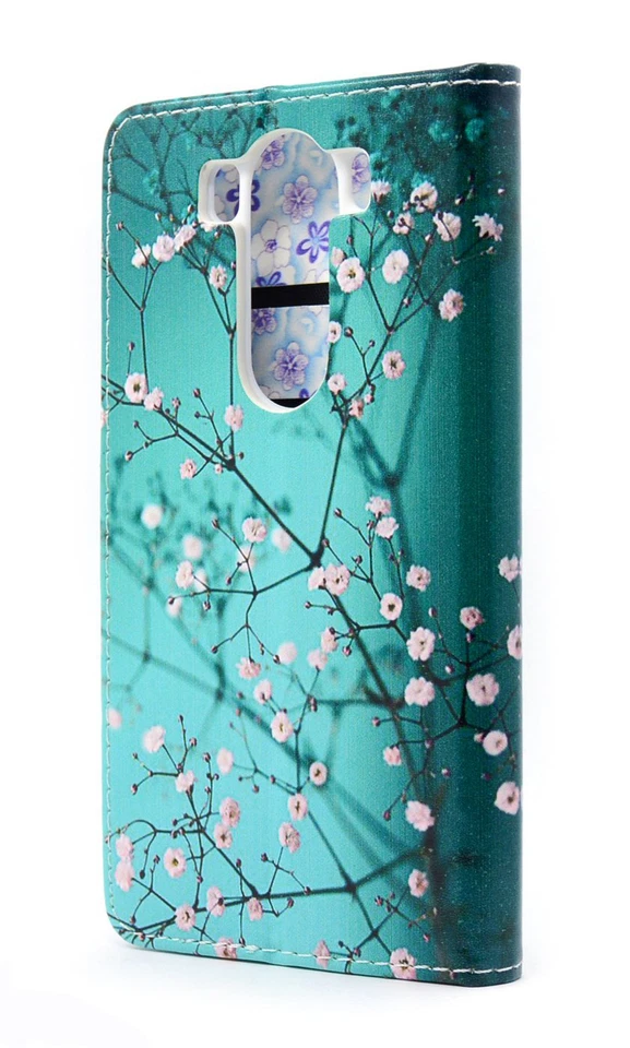 Plum Blossom Design Premium PU Leather Fold Wallet Pouch Flip Case For LG V10 - Image 3 of 3