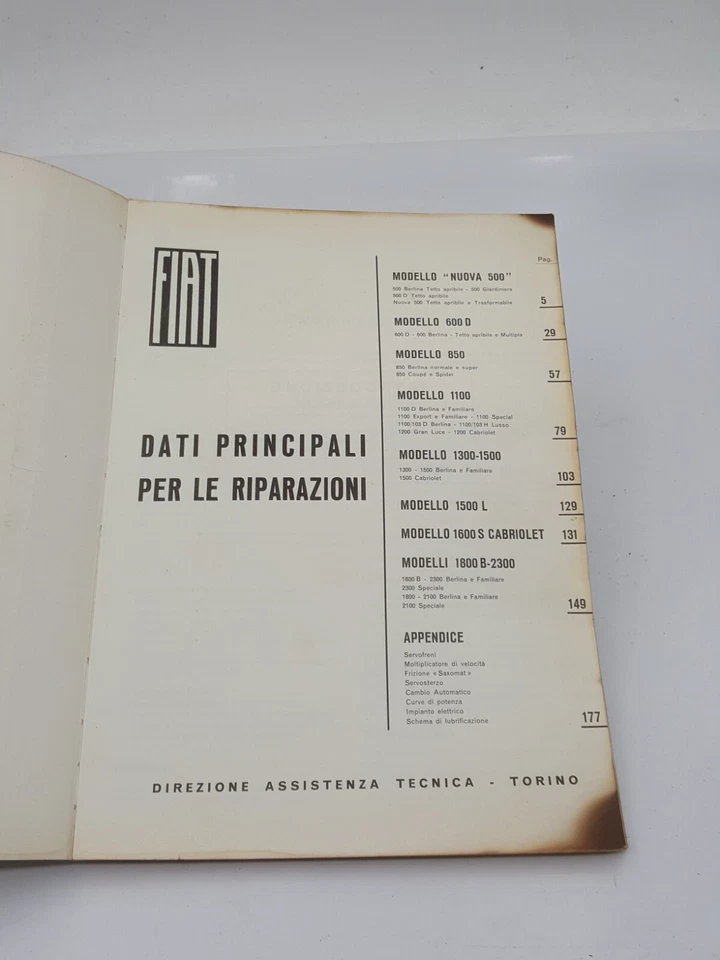 Manuale officina Fiat 500 600D 850 1100 1800 ecc dati norme per riparazioni 1965 - Immagine 4 di 4