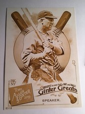 2019 Topps Allen & Ginter Ginter Greats 5x7 Tris Speaker Indians 43 /10