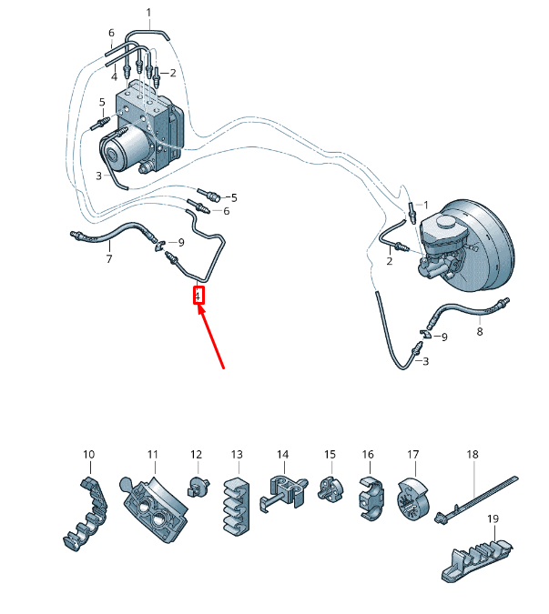 TUYAU DE FREIN HYDRAULIQUE AVANT NEUF POUR VW TOUAREG 7P 7P0614724D