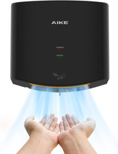 Compact 1400W Air Wiper Hand Dryer 110V - Black Model AK2630 with 2 Pin Plug