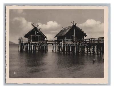 Unteruhldingen on Lake Constance 1938 - Pile Dwellings - Old Photo 1930s