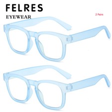 2 Pairs Anti Blue Light Reading Glasses For Men Women Square Clear Lens Glasses