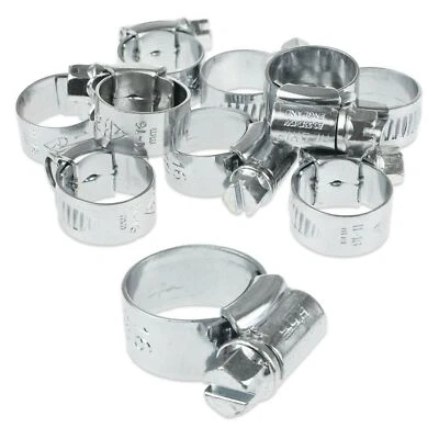 ORANGE GAS HOSE CLIPS PACK OF 10 JUBILEE STYLE PIPE CLAMPS FOR 10mm OD LPG PIPE