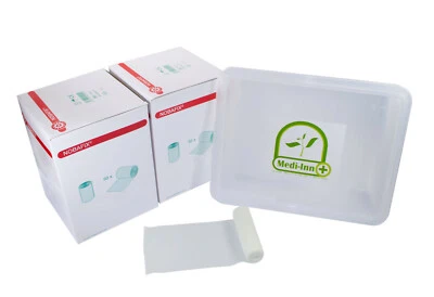 Nobafix Hospital Fixierbinden, elastisch, 100 Stück + Medi-Inn Aufbewahrungsbox