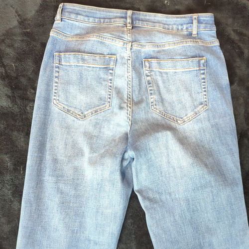 J Jill Jeans Womens 4 Blue High Rise 28X33 SZ 4 Bootcut Freyed Hem Stretch Denim - Picture 11 of 14