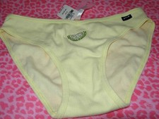 Victorias Secret PINK LOGO V-Cut Bikini HOT Yellow Citrus wBling Pantie XS NWT