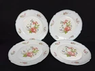 4 Vintage Arcopal France Provincial Milk Glass Floral Dinner Plates 10 1/4"