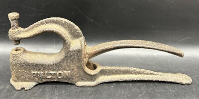 #ad Vintage large Cast Iron Fulton Rivet Press Metal Leather Punch Tool $24.43
