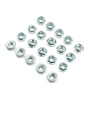 20pcs M8-1.25 Zinc Hex Serrated Flange Nuts Metric Class 8, DIN 6923 RoHS