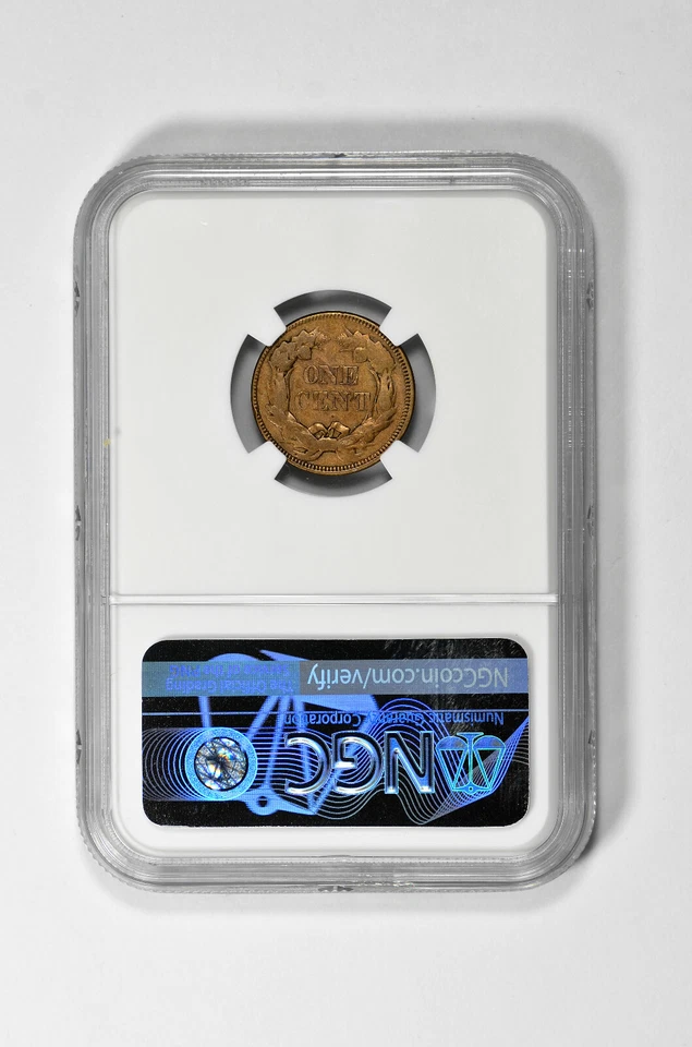 1857 1C Flying Eagle Cent Clashed with 50C Obverse NGC XF 40 - Image 2 of 2