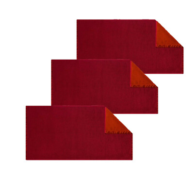 Egeria 3x Handtuch Sitka 50 x 100 cm rot Handtücher Duschtuch Frottee Set