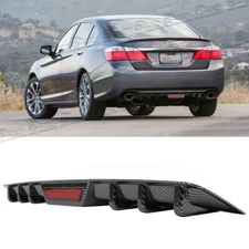 Carbon Style Car Diffuser 6-Fins Bumper Lip Spoiler Wing For Honda Accord Coupe