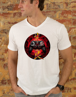 Red Anime Game Controller T Shirt