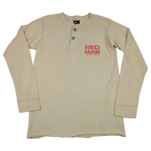 Vintage Red Man Chewing Tobacco Snuff Tropix Henley Shirt Mens Size Small - Picture 4 of 11