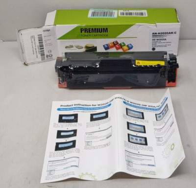 One Black Printer Toner Cartridge  With Chip Compatible HP HE-W2020A