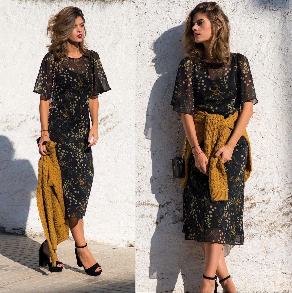 zara floral mesh dress