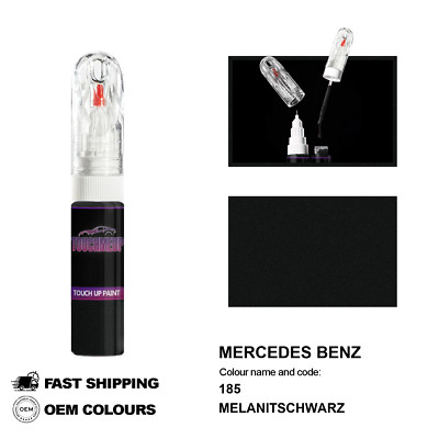 FÜR MERCEDES BENZ MELANITSCHWARZ 185 Touch Up Lackstift Pinsel Fix Set Kratzer