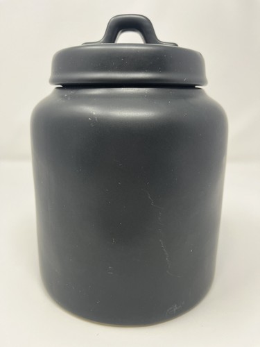 Rae Dunn Happy Halloween Matte Black Chubby Cookie Jar Canister HTF kitchen item - Picture 4 of 9