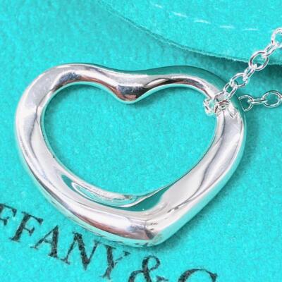 Tiffany Open Heart M Size Necklace Silver 925 No Box | eBay
