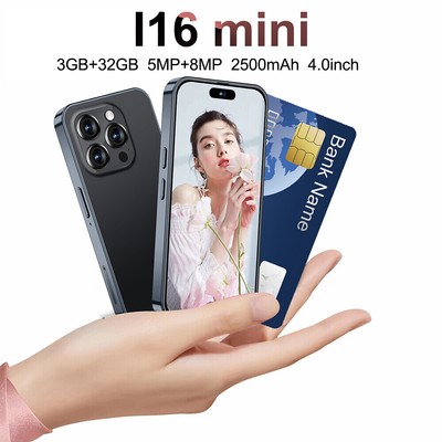 2025 Neue i16 Mini Android Smartphone 32GB Entsperrte Dual SIM 4G Handy 4,0 Zoll