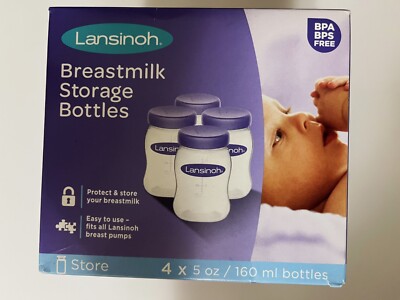 Lansinoh, Breastmilk Storage Bottles, 4 Count. 5oz