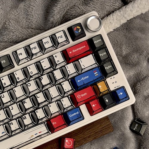 PBT Comic Style Keycaps Cherry Profile Complete Set 136 Keys Keycaps Suitable - Afbeelding 10 van 15