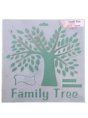 The Crafters Workshop Family Tree Plastic Stencil Scrapbooking Card 6x6 6 inch