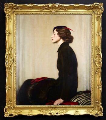 Handmade Old Master-Art Antique Oil Painting Portrait lady girl on canvas