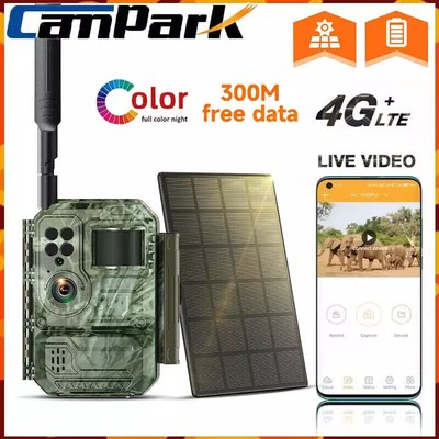 Campark 4G LTE Überwachungskamera Wildkamera SIM Karte 4W Solarpanel Jagdkamera